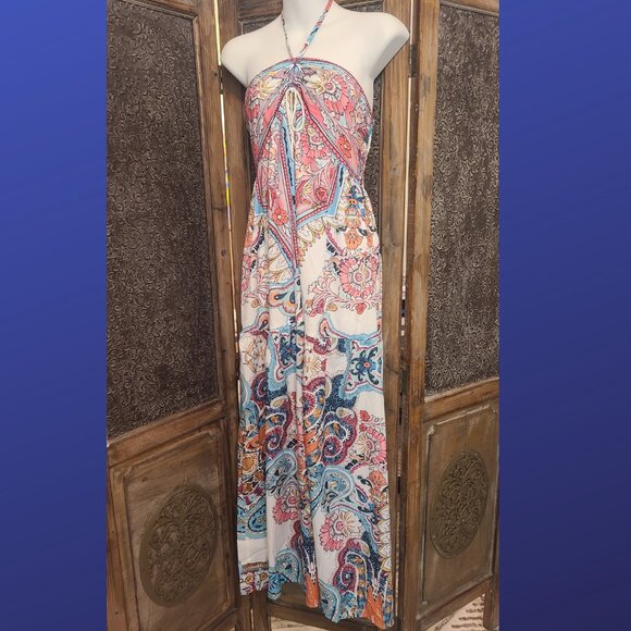 Paisley Print Halter Maxi Dress – Size M (6) - Picture 2 of 10